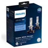 Светодиодные лампы головного света Philips LED H4 X-treme Ultinon 6500K, комплект 2 шт, 12901HPX2